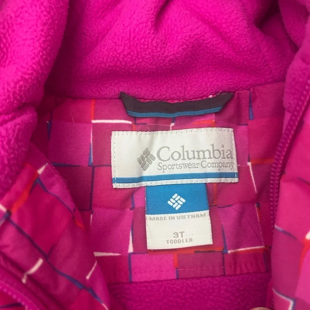 Columbia Kids Checkered Pink Puffer Jacket